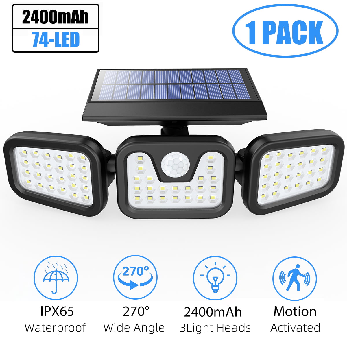 Details about   Solar Wall Lamp Motion Sensor Lights Outdoor Waterproof 74LED Wireless Spotlight 