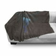 thumbnail image 2 of Ethnic Soft Flannel Fleece Blanket, Cow Skull Silhouette Forest Sky Moon Landscape Feathers Bohemian Wild, Cozy Plush for Indoor and Outdoor Use, 50" x 60", Umber Black and Pale Blue, by Ambesonne, 2 of 5