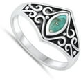 thumbnail image 4 of CHOOSE YOUR COLOR Vintage Celtic Simulated Turquoise Ring .925 Sterling Silver Band Blue CZ Female Size 6, 4 of 4