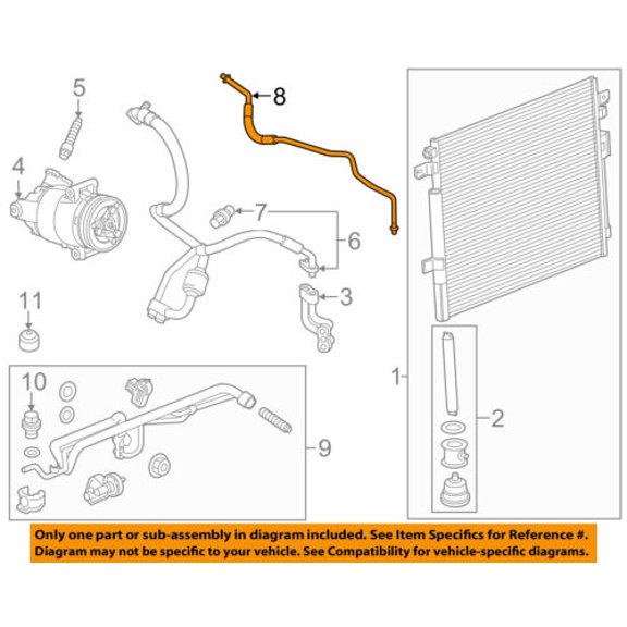 GM OEM A/C Condenser, Compressor Lines-Liquid Line 84075327