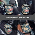 thumbnail image 7 of Qxltty Red and White Flowers on Blue Background Car Trash Can with Lid Vehicle Backseat Hanging Leak Proof Storage Bin, 7 of 7