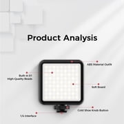 Ulanzi VIJIM VL81 Mini LED Video Light with Soft Diffuser 3200K–5500K Adjustable Color Temperature, USB-C Rechargeable, 3 Cold Shoe Mounts for Vlogging & Studio Lighting