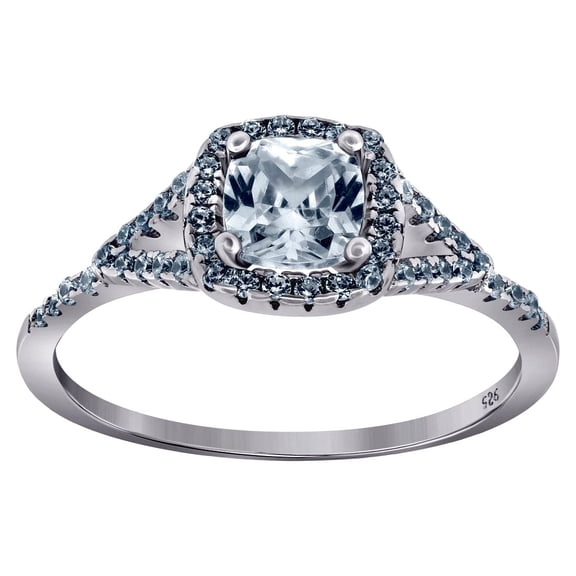 925 Sterling Silver Womens Princess Cut Cubic Zirconia Fashion Bridal Ring 4.5x1.3mm Wide Size 9 Ring for Women