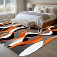 thumbnail image 5 of Orange Gray Stripes Washable Living Room Rugs 5'x8', Abstract Art Modern Low Pile Throw Large Area Rug Non-Slip Sturdy Edge Binding Carpet for Living Room Kitchen Office, 5 of 9