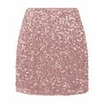 thumbnail image 3 of RUTAYY Women Sequin Skirt High Waisted Glitter Sparkly Bodycon Mini Skirt Solid Color Flowy Swing Pleated Beach Skirts, 3 of 4