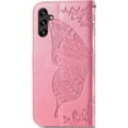 thumbnail image 3 of Wallet Case for Samsung Galaxy A13 5G,3D Butterfly Pattern PU Leather Case with Strong Magnetic Clasp and Cash Card Slots Holder Cover for Samsung Galaxy A13 5G HZD Rhinestone Pink, 3 of 16