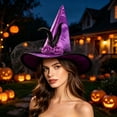thumbnail image 6 of Odeerbi Kids Boys Girls Halloween Witch Hat Rose Tulle Wide Brim Pointed Tall Hat Party Dress Up Accessory, 6 of 7