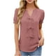 thumbnail image 1 of Tops de Color Sólido para Mujeres Manga Corta V-Cuello Correa Suéter Casual Top 95% Poliéster 5% Spandex, Nueva Blusa de Moda para el Uso Diario, 1 of 8