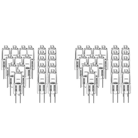 

60 Pcs Halogen Bulbs 20W 12V Halogen Light Bulbs 2 Pin Clear Lamp Bulb for Cooker Lighting Signal Lights Track