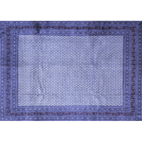 Ahgly Company Machine Washable Indoor Rectangle Persian Blue Traditional Area Rugs, 2' x 4'
