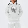 thumbnail image 2 of CPNG Girls and Boys Halloween Hoodies Long Sleeve Hooded Sweatshirt with Skull Print Loose Fit Casual Daily Pullovers Tops, 2 of 5
