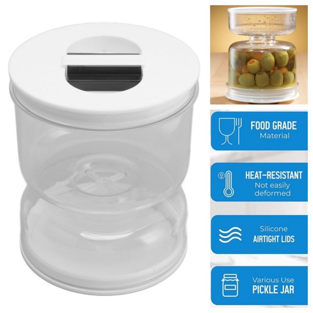 Pickle Jar with Strainer Flip 27oz Clear Glass Pickle Container