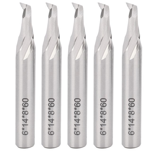 5pcs 8mm Shank High Speed Steel Spiral End Mill CNC Router Bits Set for Wood Carving