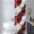 thumbnail image 3 of Marble Red Window Privacy Film, Modern Abstract Gold White Brick Stone Motif Static Cling UV Sun Blocking Heat Control Window Tint, Non-Adhesive One Way Windows Privacy Cover 17.7''x78.7'', 3 of 7