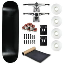 Moose Complete Skateboard Dipped Black 7.5" With Silver Trucks and White Wheels