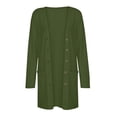 thumbnail image 2 of Tiqkatyck Womens Long Sleeve Tops Women's Solid Color Long Sleeve Cardigan Fashion Temperament Loose Comfortable Cardigan Trench Coats for Women Army Green, 2 of 8