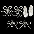 thumbnail image 3 of White 4 Pcs 2 Styles Pearl Shoe Beads Pearls Bowknot Decoration Pearl Sneaker Lace Beads Shoe Decoration Beads for Shoe Accessories Backpack Handbag Jewelry Gifts, 3 of 7