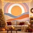 thumbnail image 3 of Retro Abstract Landscape with Layered Sun and Waves, Calming Boho for Art Lovers, Vintage Textile Decor, Housewarming Gift, Tapestry Wall Hanging for Bedroom and Living Room, 3 of 7
