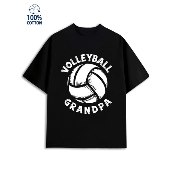 Volleyball Grandpa Tee men 180G 100% Cotton black Fashion Unisex Shirt Graphic Tee tshirts Original Unisex Shirt Crewneck tshirts Basic Unisex Shirt Printed tshirts Retro Unisex Shirt Graphic tshirts