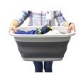 thumbnail image 5 of SAMMART Set of 2 Collapsible Plastic Laundry Basket - Foldable Pop Up Storage Container/Organizer - Portable Washing Tub - Space Saving Hamper/Basket, 5 of 9