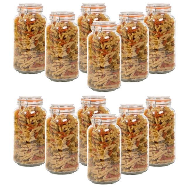 Frasco Hermético ColorHome Vidrio Contenedor Almacena Tapa Clip 2L X12