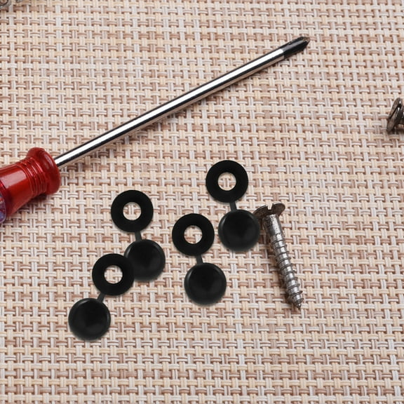 Supvox 100Pcs Plastic Hinged Screw Cover Caps Black for Easy Installation and Screw Protection