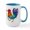 White/Blue Inside, variant on CafePress - De Colores Rooster Mugs - 15 oz Ceramic Large White Novelty Mug