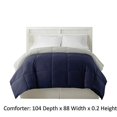 thumbnail image 4 of Benzara BM46029 Genoa King Size Box Quilted Reversible Comforter, Silver & Blue, 4 of 4