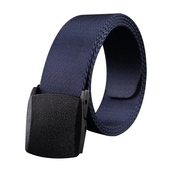KAKOWELY canvas belts Man Military Style Canvas Web Belt Nylon Belt Casual Style Airport-friendly Automatic Buckle Tactical Belt (Blue)45.28"X1.5"X0.2"