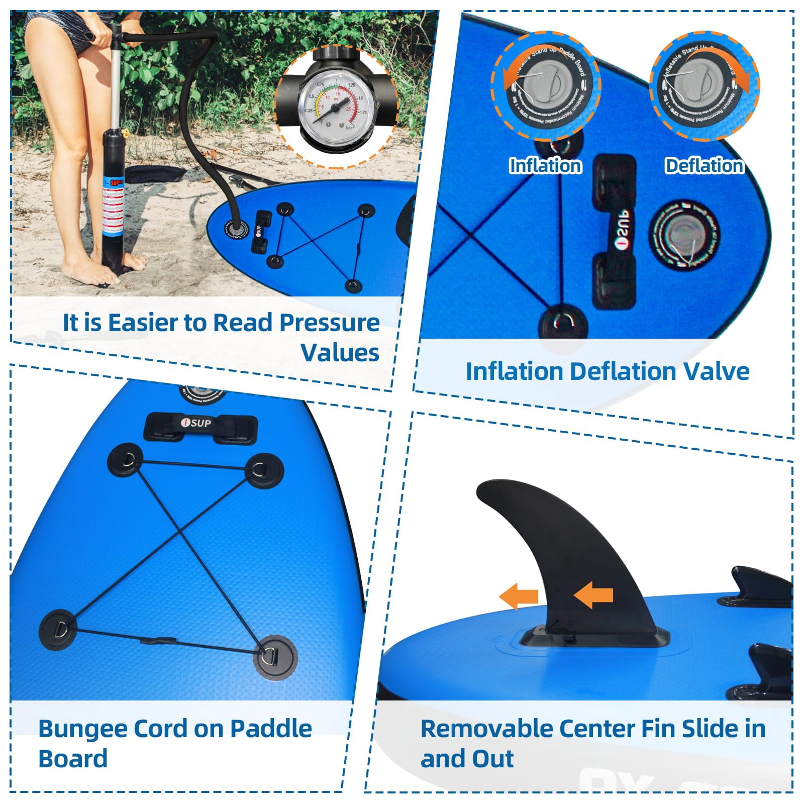 Inflatable Stand Up Paddle Boards, with SUP Paddle Board Accessories, Wide Stable Design, Non-Slip Comfort Deck for Youth & Adults