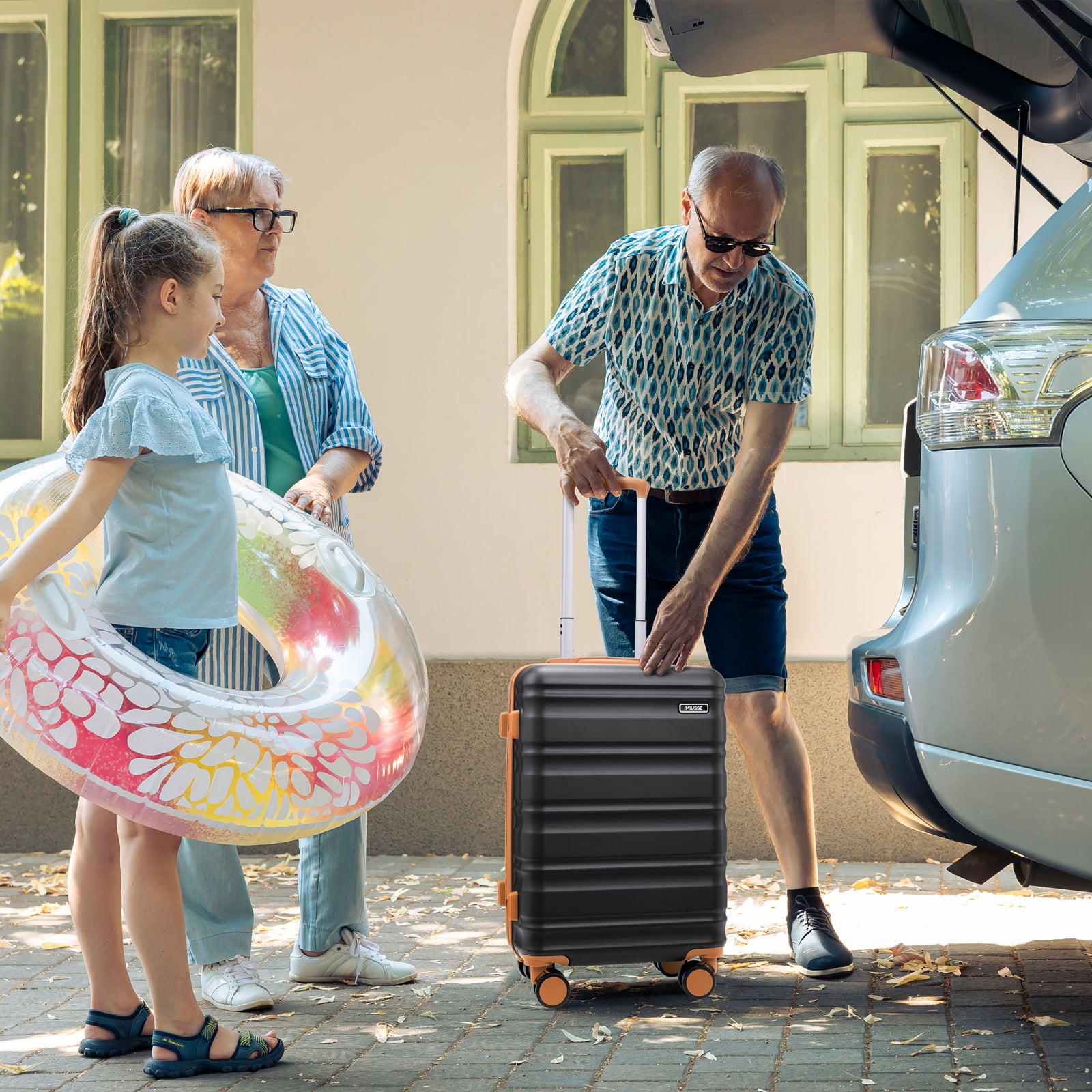MIUSSE Hard Shell Luggage Sets 7 Pieces, 28/24/20 inch Suitcase Sets with Spinner Wheels & TSA Lock, Hard Case Luggage Set with Travel Backpack and Packing Cubes