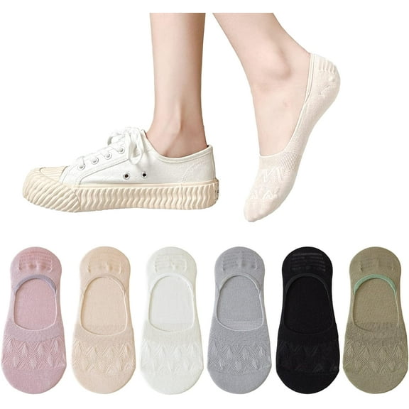 YooGuoGuo Womens Low Cut Thin Breathable Cotton Causal Socks Non Slip No Show Socks for Women Liner Flats Socks 6 pack