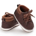 thumbnail image 5 of Gyujnb Boys Girls High Top Crib Shoes, Lace up Flat Sole Comfortable Solid Color Baby Shoes(Toddler),0-6 Months, 5 of 6