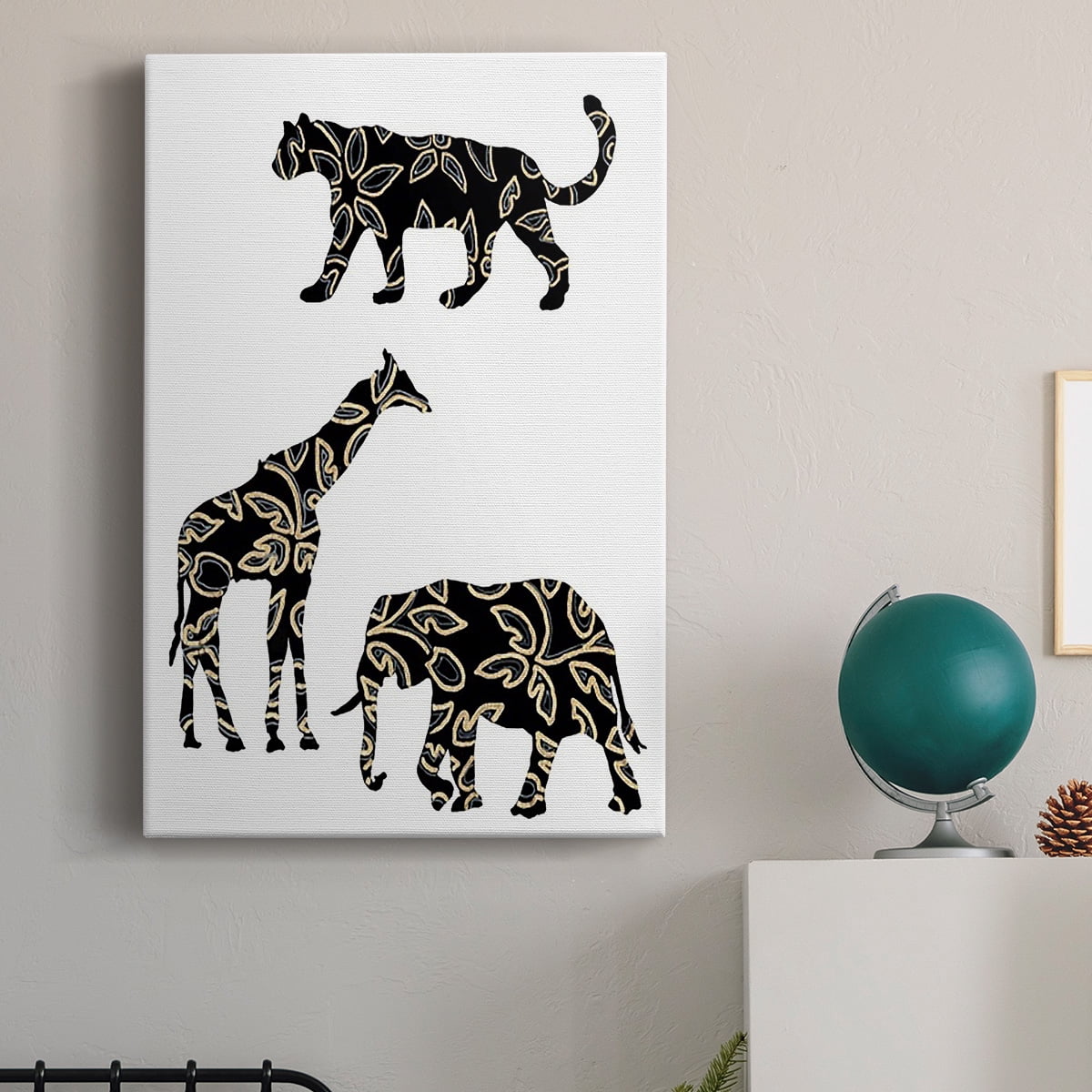 Ornamental Safari Animals III Premium Gallery Wrapped Canvas - Ready to Hang