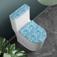 thumbnail image 2 of FORUDESIGNS Blue Tropical Leaf Pattern 2 Pack Toilet Lid Cover and Toilet Tank Lid Cover Universal Toilet Seat Cozy Decoraction Fits Most Round Elongated and Oblong Lids, 2 of 8