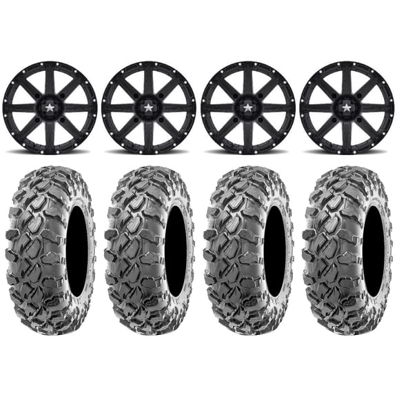 MSA Clutch 14" Wheels Black 29" Carnage Tires Kawasaki Mule Pro FXT