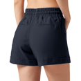 thumbnail image 6 of Women'S Linen Shorts Casual Summer Shorts High Waisted Comfy Pull on Shorts with Pockets Navy Blue S, 6 of 7
