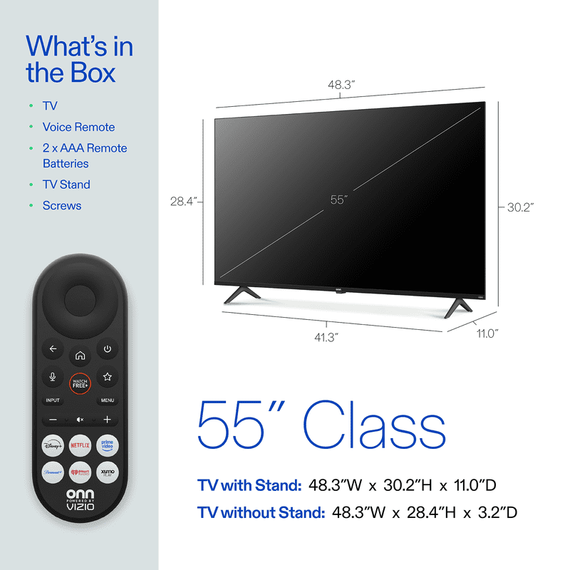 onn 55" Class 4K UHD Powered by VIZIO Smart Television, 55S4V1 gallery view