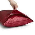 thumbnail image 6 of Yidarton Satin Pillowcase for Skin and Hair, Soft Next to Skin, Silk Satin Pillowcase 2 Pack, Standard Size, Queen Size, King Size, Wine red, 6 of 6