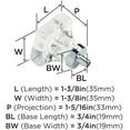 thumbnail image 2 of Amerock Bp36653 Glacio 1-3/8" Square Cabinet Knob - Clear, 2 of 7