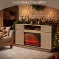 thumbnail image 5 of SESSLIFE Fireplace TV Stand for 70 Inch TV, 31'' Tall Mid Century Modern Fluted TV Stand with 2 Cabinets & Drawers, Entertainment Center with 3D Flame Electric Fireplace Heater, Natural Oak, 5 of 10