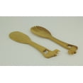 thumbnail image 2 of Zeckos Hand Carved Wood Decorative Rhinoceros Handle Salad Server Set - Brown, 2 of 3