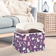 thumbnail image 3 of Yayeee Collapsible Cube Storage Bin with Lid Fabric Closet Decorative Basket with Handles, Purple Space Cat Pattern, 3 of 7