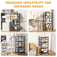 thumbnail image 6 of 4-Tier Kitchen Rolling Cart, Utility Shelf Microwave Stand Storage Cart, Kitchen Baker's Rack with 4 Universal Wheels and 10 Removable Hooks, Workstation Shelf 4-Tier Kitchen Rack, 6 of 7