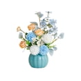 thumbnail image 2 of Pumpkin-Shaped Ceramic Vase with Handmade Silk Flower Arrangement for Living Room, Dining Table, and Home Decor Blue, 2 of 5
