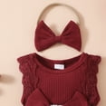 thumbnail image 5 of HCNTES Toddler Girls Outfits Short Sleeve Cartoon Print T-Shirt Tops & Elastic Shorts Sets Cute Girls Spring Summer Set kids For 6 12 18 24 Months Dailywear(L01-Wine,0-3 Months), 5 of 5