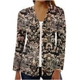 thumbnail image 1 of VEKDONE Women's Printed Long Sleeve Open Front Button Cardigan Rose Gold L, 1 of 5