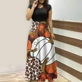 thumbnail image 1 of TIMIFIS Robe Longue Maxi d'Halloween pour Femmes Manches Courtes Col Rond Taille Haute Robe Longue Fluide Tendance Graphique Fête Automne/hiver, 1 of 5