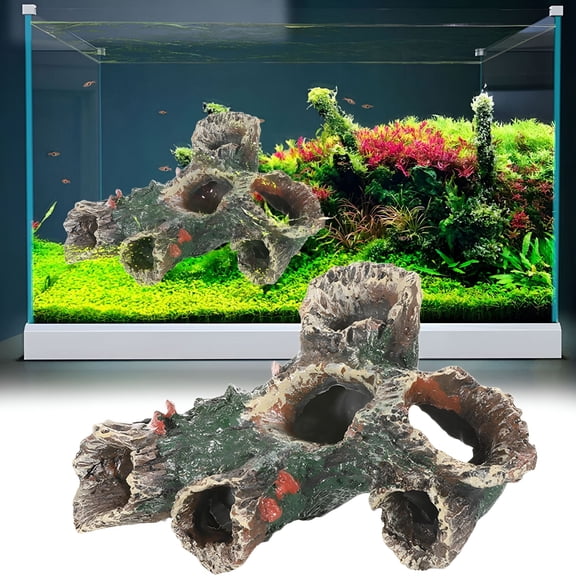 ACDANC 2026 New Tree Trunk Aquarium Fish Aquarium Decoration Resin Wood Aquarium Tree Trunk Driftwood for Hole Hideouts