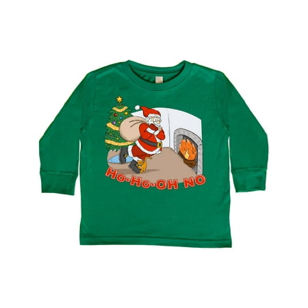 

Inktastic Ho Ho Oh No Santa with Cat Gift Toddler Boy or Toddler Girl Long Sleeve T-Shirt